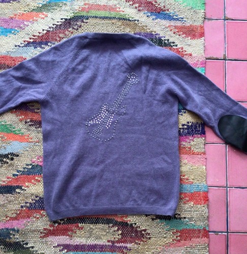 Pull cachemire violet - , dos